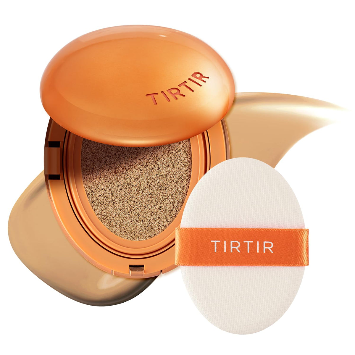 TIRTIR Mask Fit Ai Filter Cushion Foundation | AI-Like Semi-Matte Finish - Up to 72-Hour Medium to Full Coverage Korean BB Cushion Make up Beauty, #21N Ivory, 0.63 Fl Oz