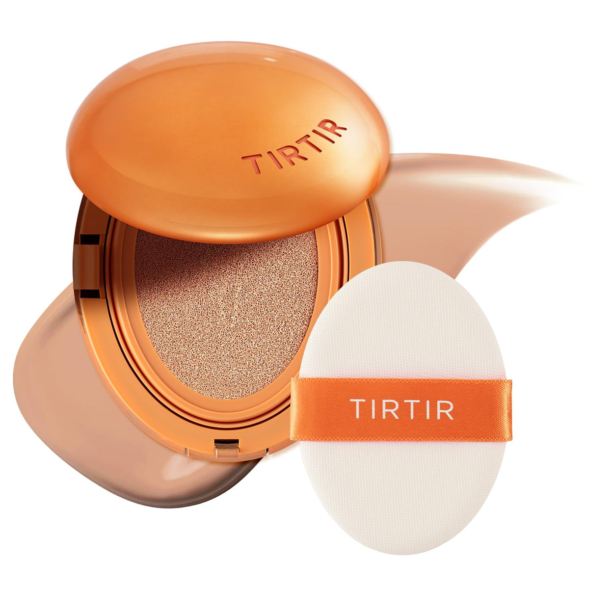 TIRTIR Mask Fit Ai Filter Cushion Foundation | AI-Like Semi-Matte Finish - Up to 72-Hour Medium to Full Coverage Korean BB Cushion Make up Beauty, #21N Ivory, 0.63 Fl Oz