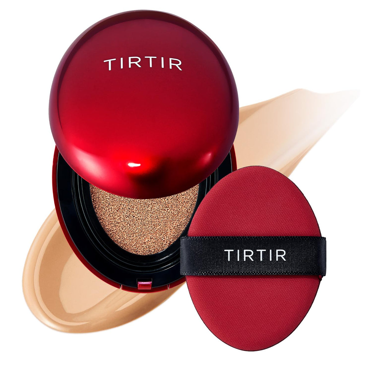 TIRTIR Mask Fit Red Cushion Foundation | Full coverage, Weightless, Skin fit, Satin Glow Finish, Korean Makeup BB Foundation, beauty, Tattoo cover up, Buildable (#21N Ivory, 0.63 Fl Oz)