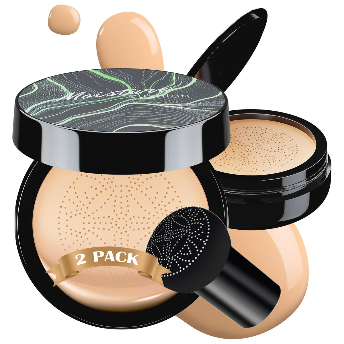 Cushion Foundation for Women CC Cream Concealer Waterproof Buff Beige