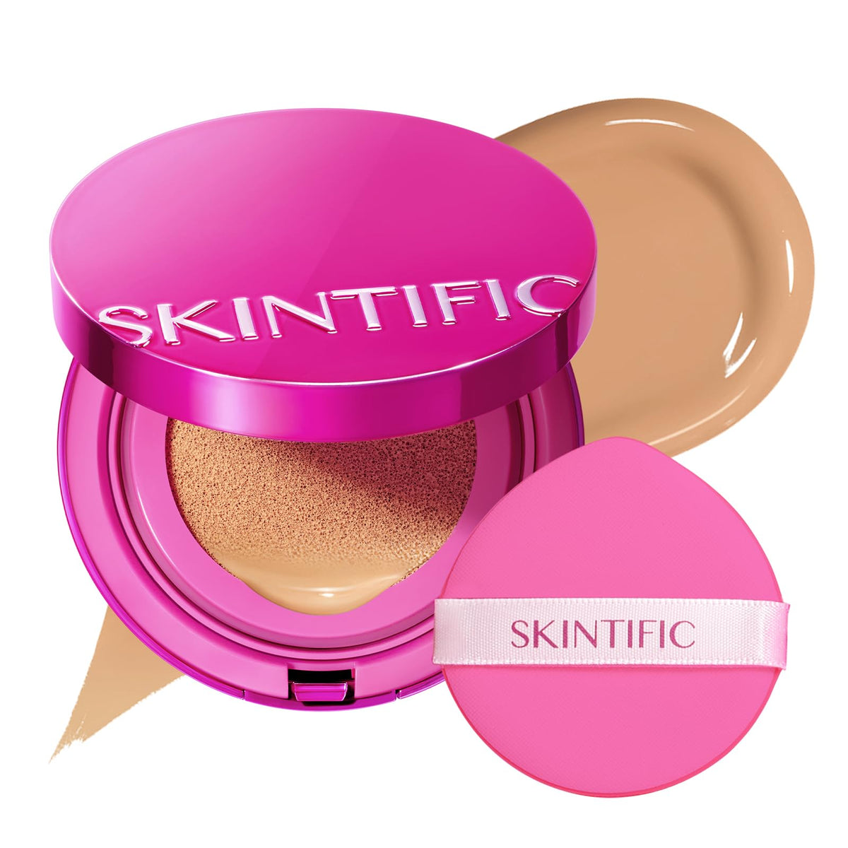SKINTIFIC Pink Cushion Foundation Natural Glow 02 Ivory