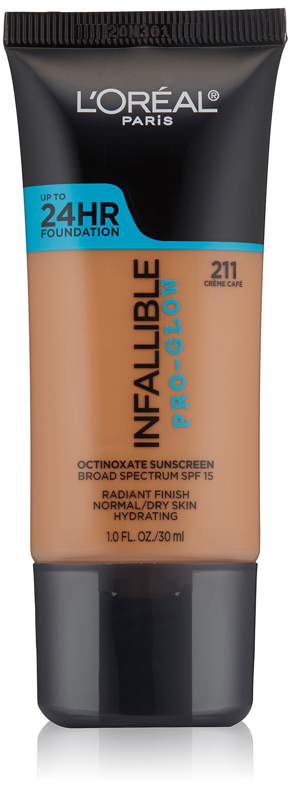 L'Oreal Paris Makeup Infallible Up to 24HR Pro-Glow Foundation, Creamy Natural, 1 fl oz.