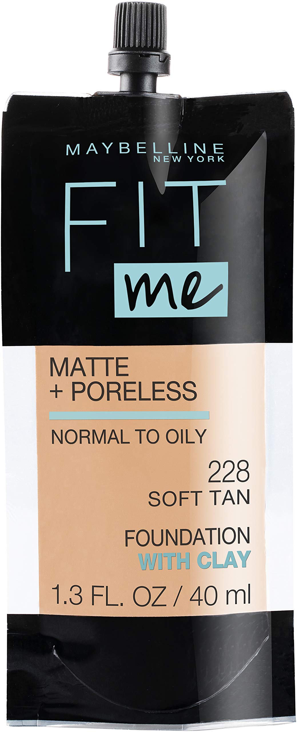 Maybelline Fit Me Matte + Poreless Liquid Oil-Free Foundation Makeup, Natural Ivory, 1 Count (Packaging May Vary)
