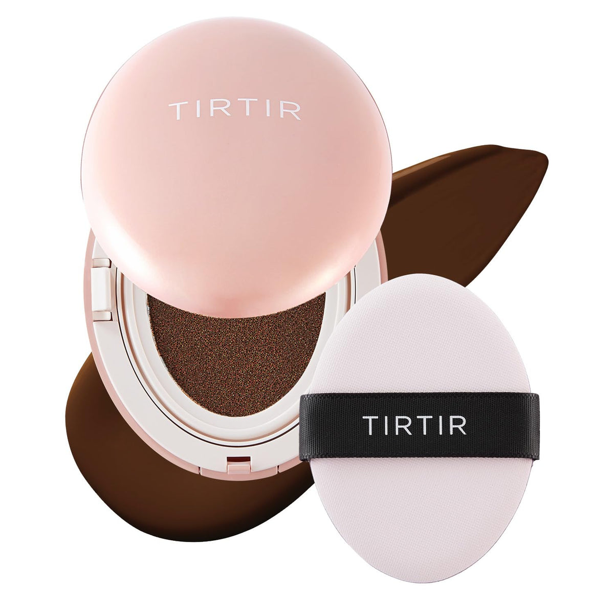 TIRTIR Mask Fit All Cover Pink Cushion Foundation | High coverage, Velvety Matte Finish, Lightweight, Flawless, Corrects Redness, Korean Cushion (#15C Fair Porcelain, Full Size, 0.63 Fl Oz)