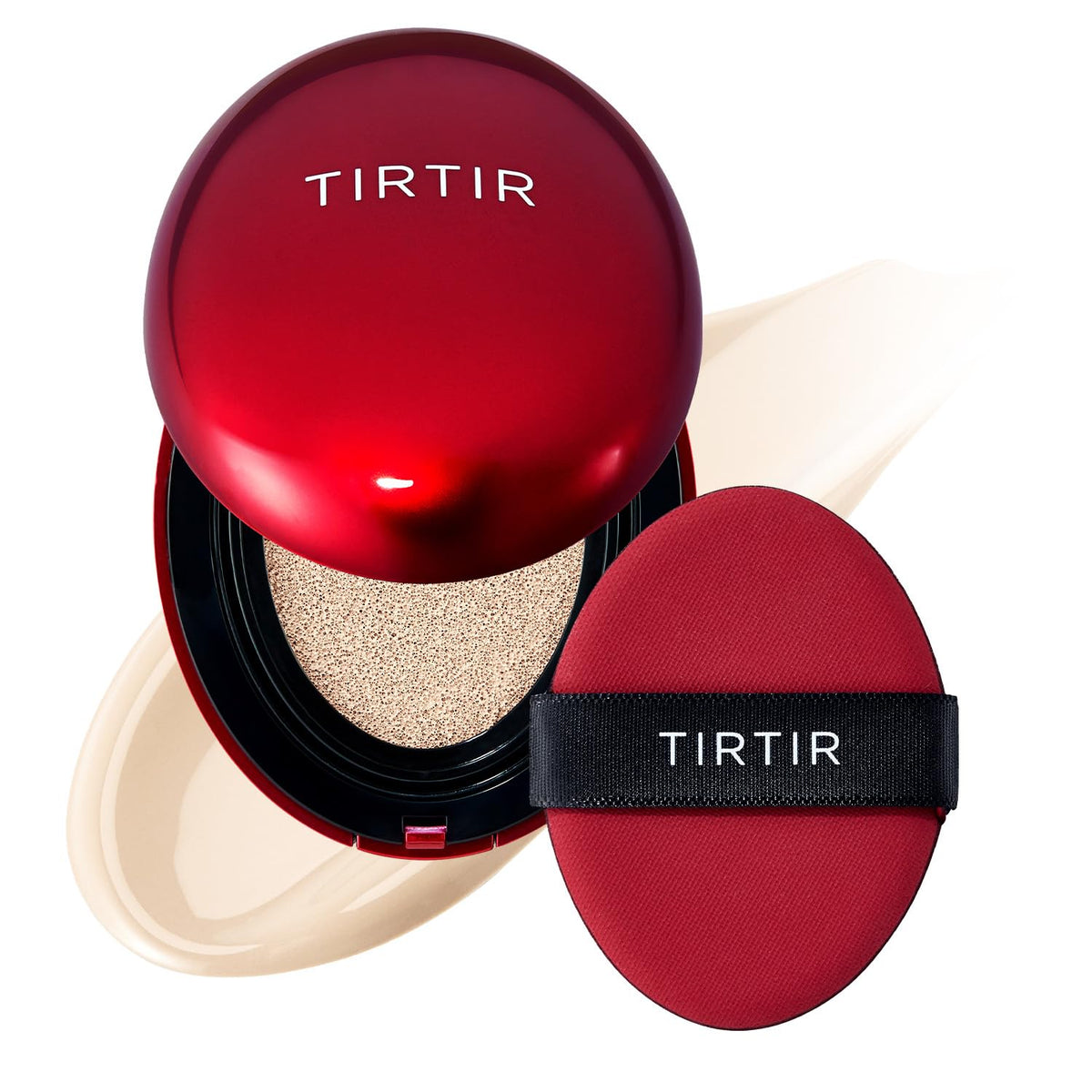 TIRTIR Mask Fit Red Cushion Foundation | Full coverage, Weightless, Skin fit, Satin Glow Finish, Korean Makeup BB Foundation, beauty, Tattoo cover up, Buildable (#21N Ivory, 0.63 Fl Oz)