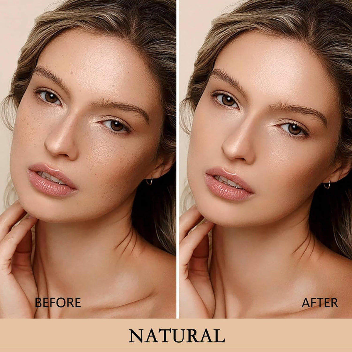 Cushion Foundation Concealer for Women, Face Makeup Air Cushion CC Cream Foundation for Mature Skin, Even Skin Tone, Tattoo Cover Up CC Cream Create A Lightweight Natural-looking Base (Natural)