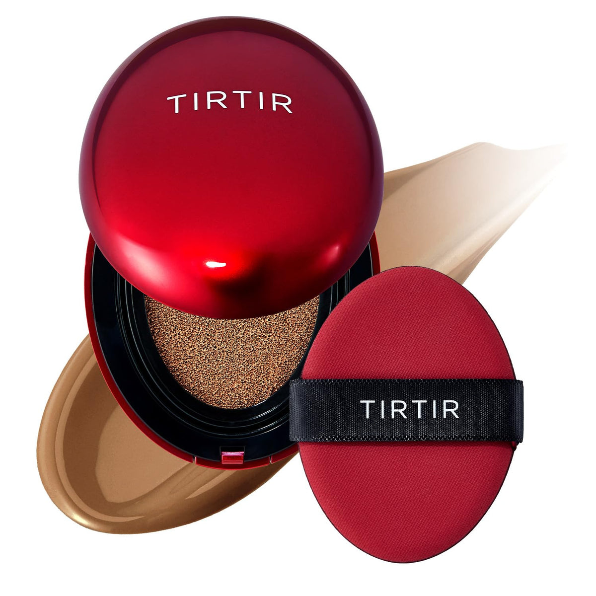 TIRTIR Mask Fit Red Cushion Foundation | Full coverage, Weightless, Skin fit, Satin Glow Finish, Korean Makeup BB Foundation, beauty, Tattoo cover up, Buildable (#23N Sand, 0.63 Fl Oz)
