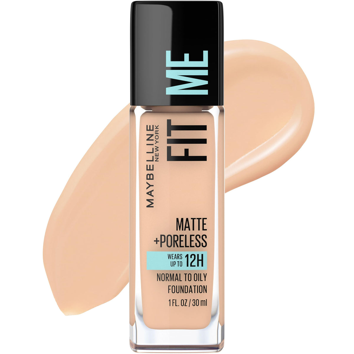Maybelline Fit Me Matte + Poreless Liquid Oil-Free Foundation Makeup, Coconut, 1 Count (Packaging May Vary)