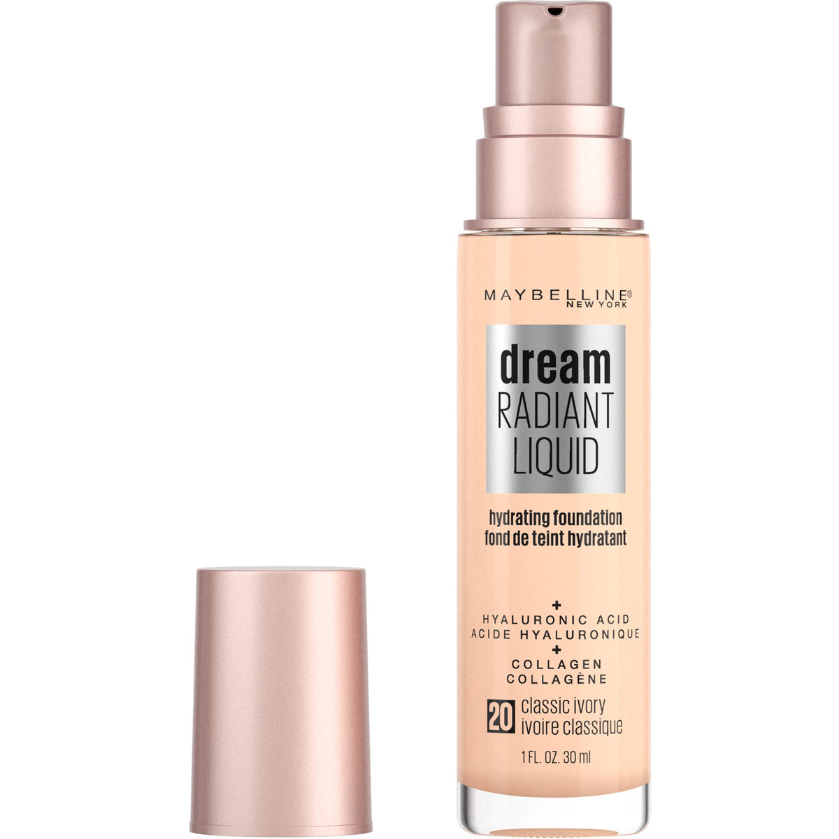 Maybelline Dream Radiant Liquid Medium Coverage Hydrating Makeup, Lightweight Liquid Foundation, Cocoa, 1 Count
