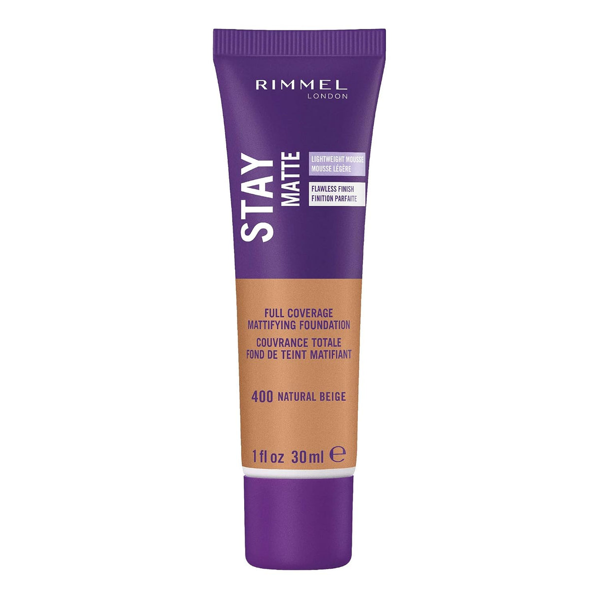 Rimmel London Stay Matte Liquid Mousse - 200 Soft Beige - Foundation, Lightweight, Shine Control, Oil-Free, 1oz