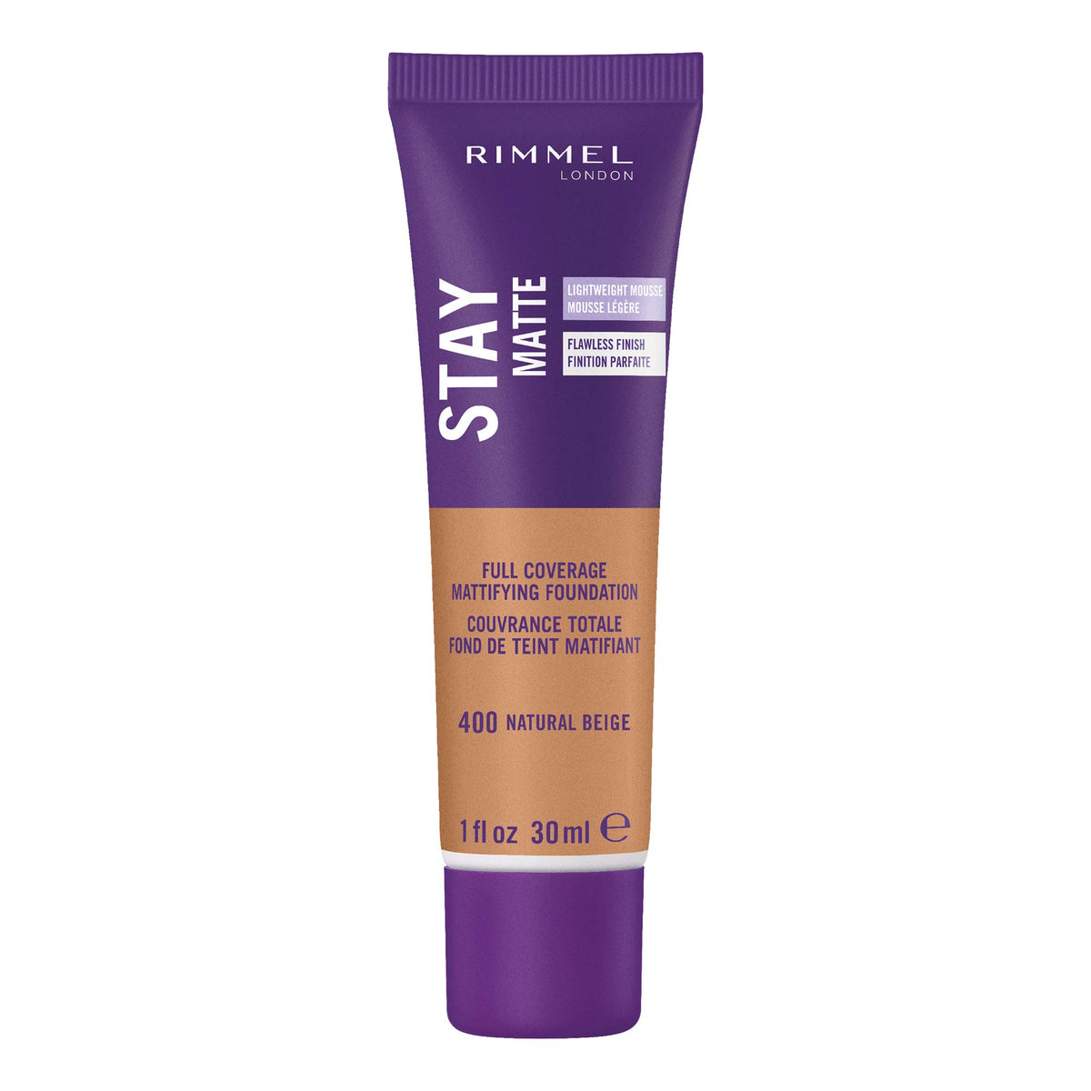 Rimmel London Stay Matte Liquid Mousse - 200 Soft Beige - Foundation, Lightweight, Shine Control, Oil-Free, 1oz