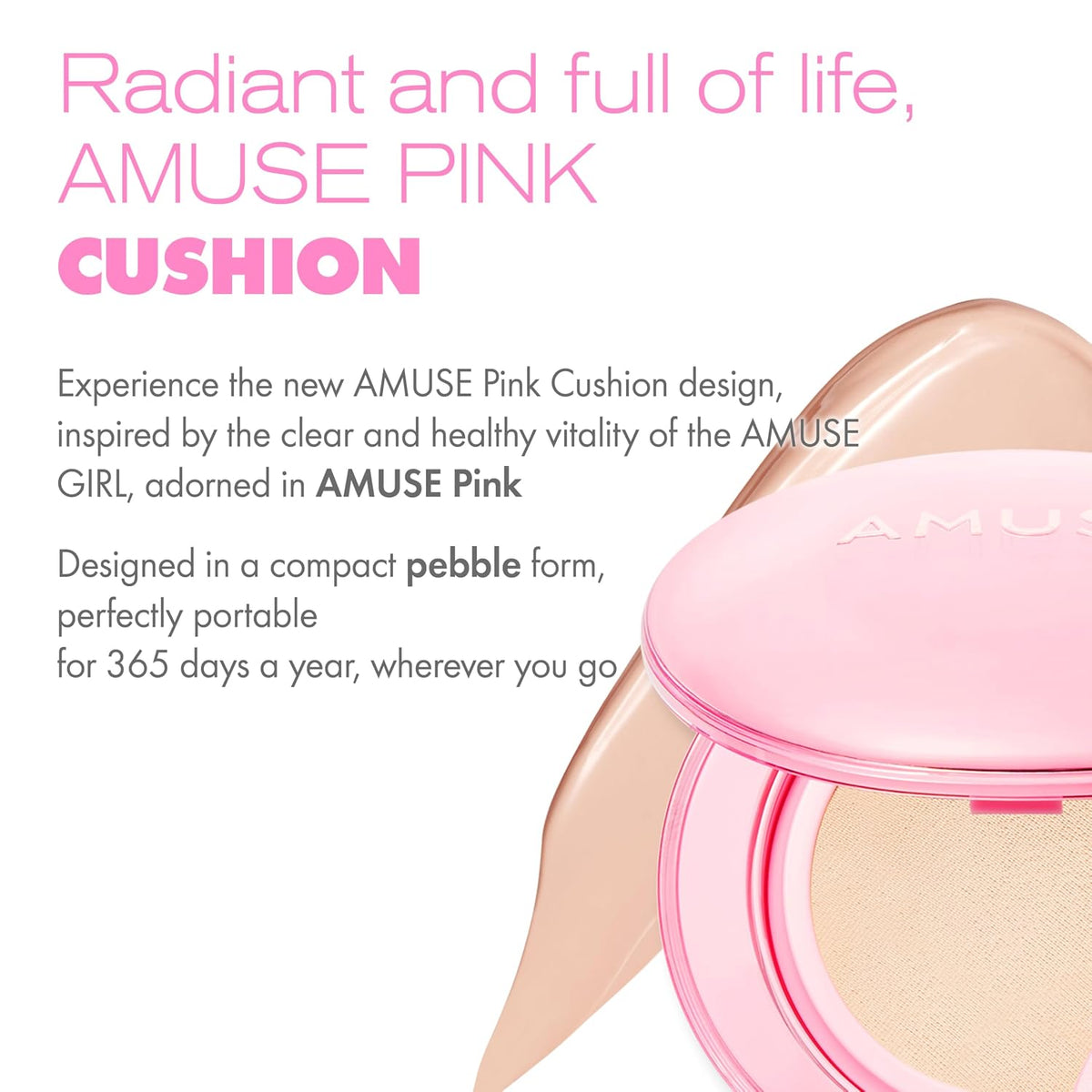 AMUSE SEOUL Dew Power Vegan Cushion Foundation Refill (01 PURE REFILL) - Semi Glow, Full Coverage, Dewy Finish, Long Lasting, Lightweight, Smooth Radiant Skin, Vegan, Korean Beauty Makeup