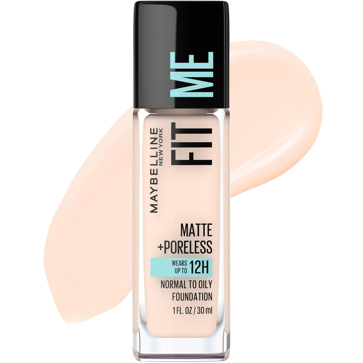 Maybelline Fit Me Matte + Poreless Liquid Oil-Free Foundation Makeup, Natural Ivory, 1 Count (Packaging May Vary)