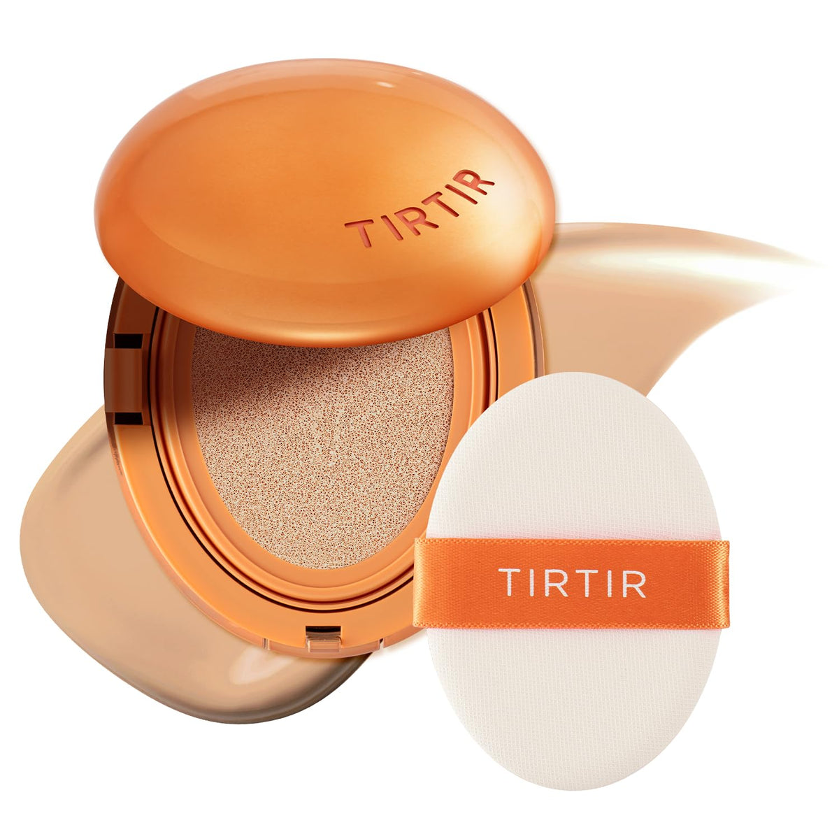 TIRTIR Mask Fit Ai Filter Cushion Foundation | AI-Like Semi-Matte Finish - Up to 72-Hour Medium to Full Coverage Korean BB Cushion Make up Beauty, #21N Ivory, 0.63 Fl Oz