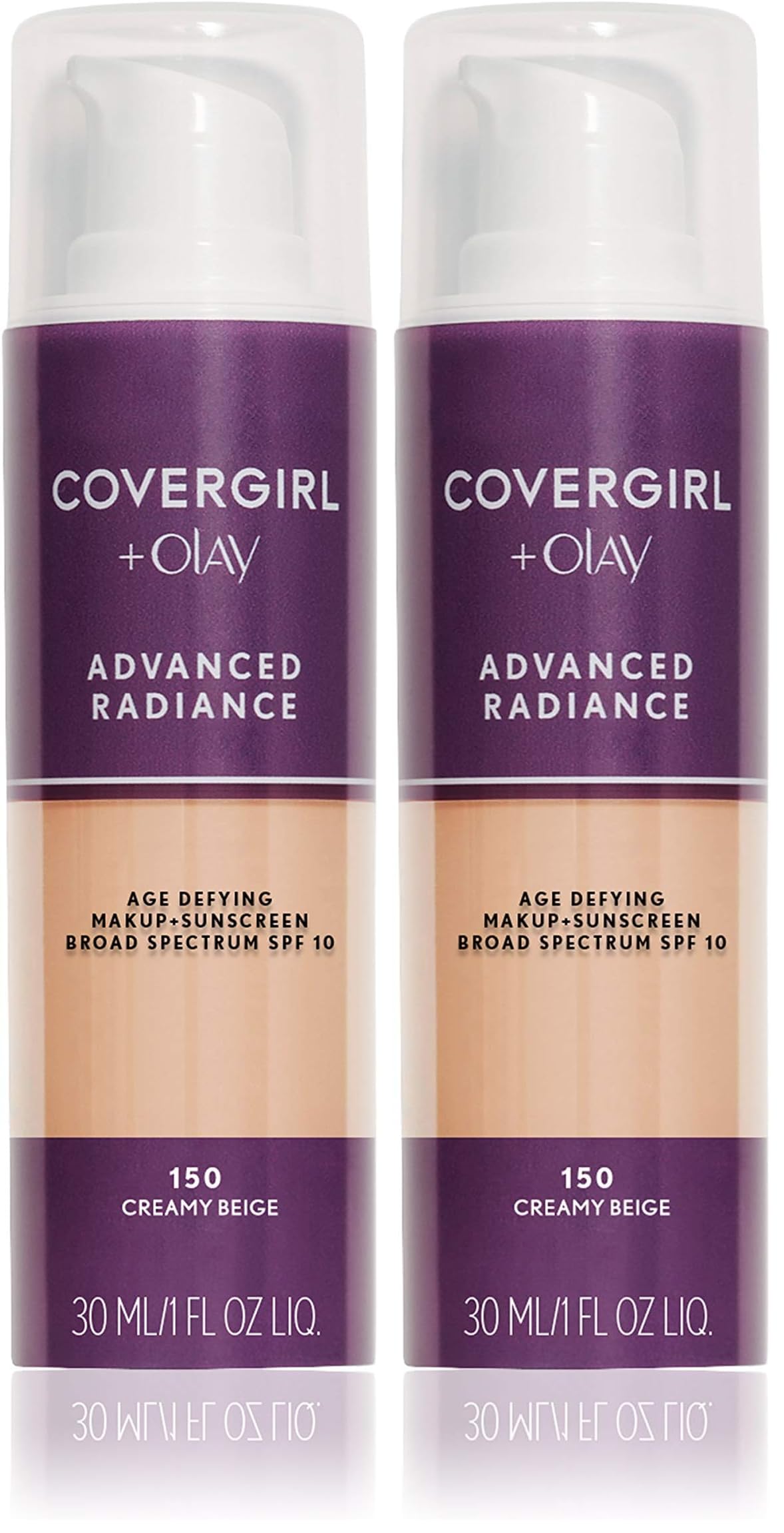 COVERGIRL Advanced Radiance Age-Defying Liquid Foundation Makeup | Anti-Aging, Age-Defying Formula, Buildable Coverage (Packaging May Vary) | 110 Classic Ivory | 1 fl oz (Pack of 1)