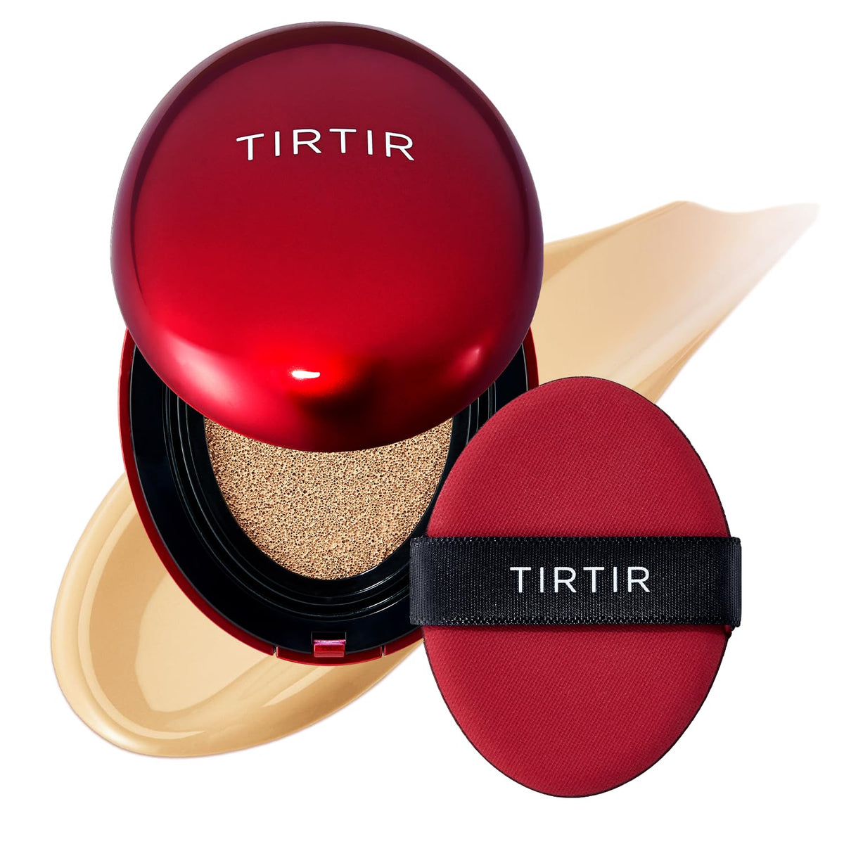 TIRTIR Mask Fit Red Cushion Foundation | Full coverage, Weightless, Skin fit, Satin Glow Finish, Korean Makeup BB Foundation, beauty, Tattoo cover up, Buildable (#21N Ivory, 0.63 Fl Oz)