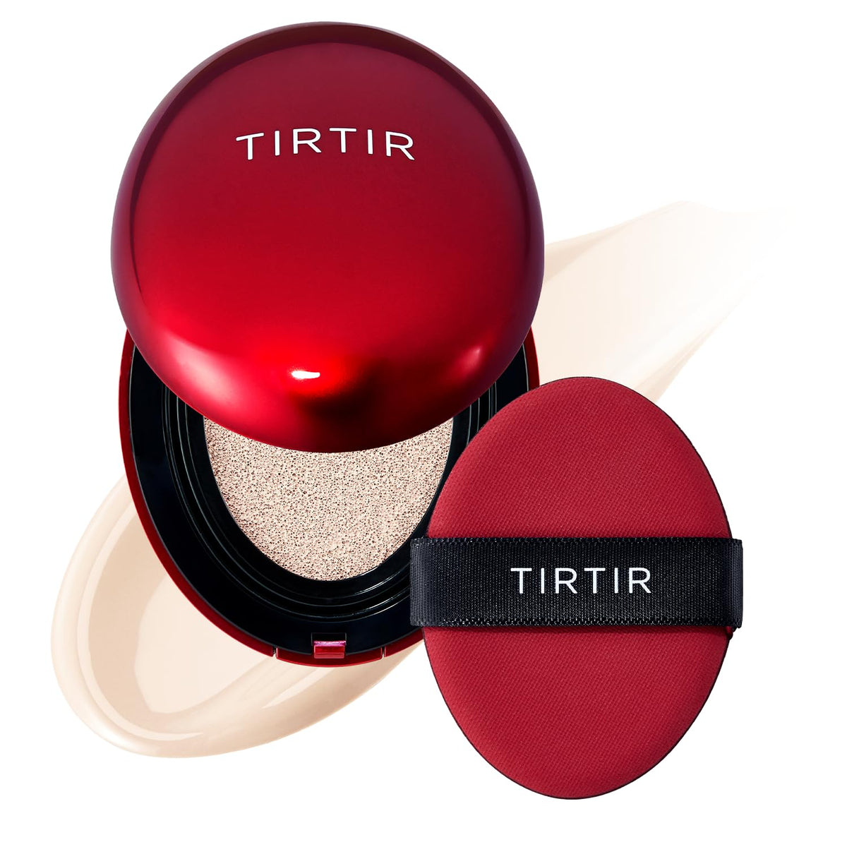 TIRTIR Mask Fit Red Cushion Foundation | Full coverage, Weightless, Skin fit, Satin Glow Finish, Korean Makeup BB Foundation, beauty, Tattoo cover up, Buildable (#21N Ivory, 0.63 Fl Oz)