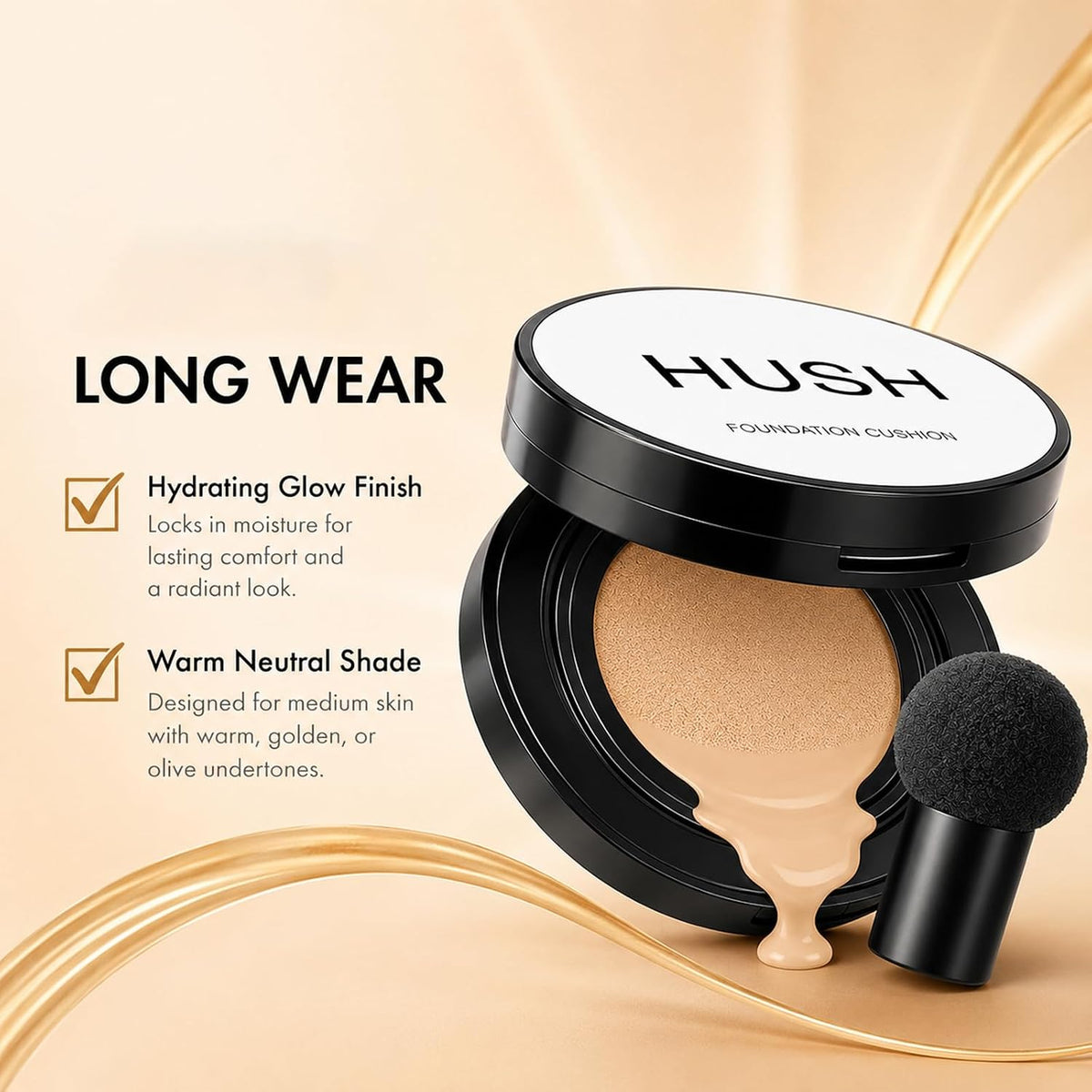 Perfect Cushion Foundation No.23 Natural Beige for Light with Neutral Skin Tone，Cosmetic Glow Foundation，Air Cushion CC Cream - Easy Application for All Skin Types