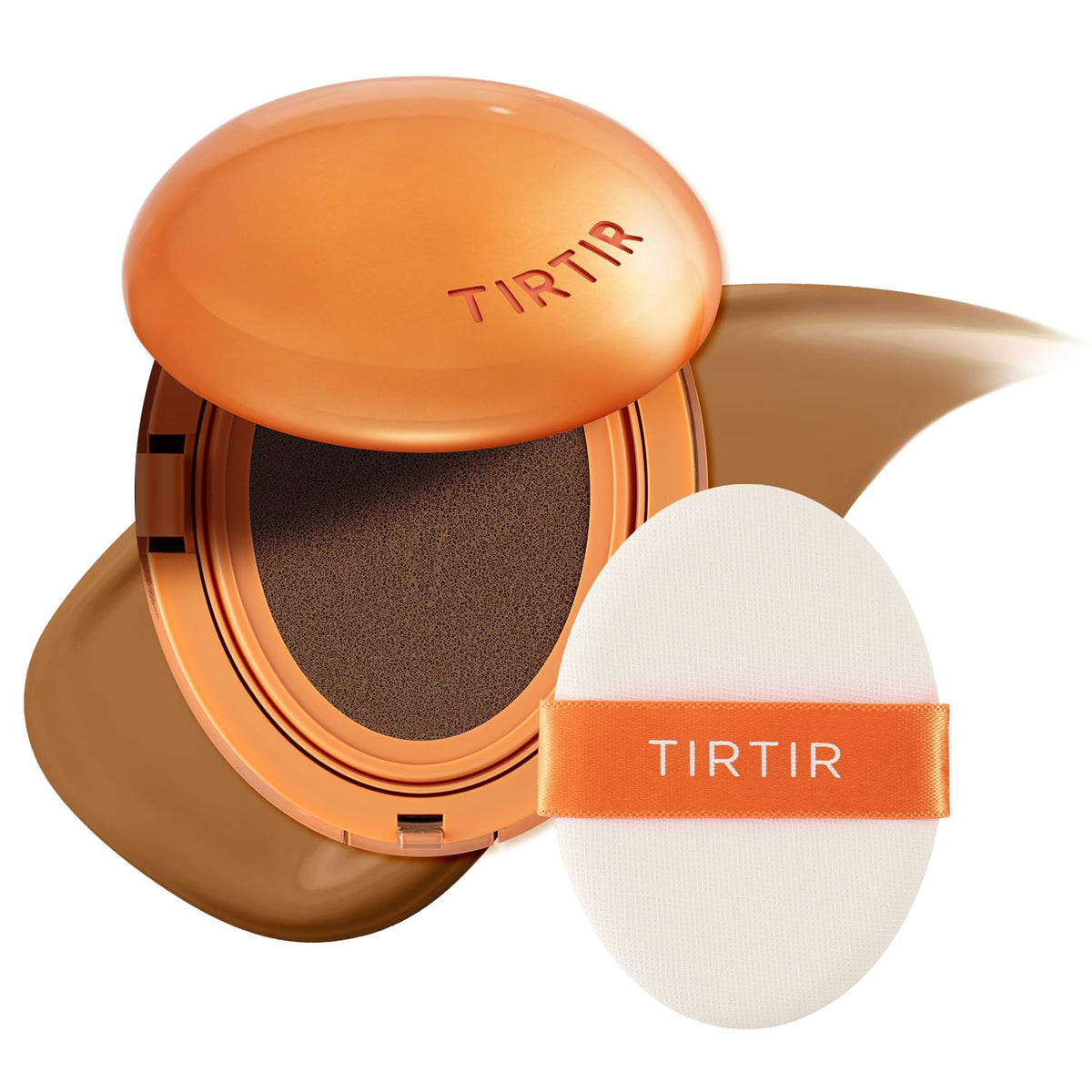 TIRTIR Mask Fit Ai Filter Cushion Foundation | AI-Like Semi-Matte Finish - Up to 72-Hour Medium to Full Coverage Korean BB Cushion Make up Beauty, #21N Ivory, 0.63 Fl Oz