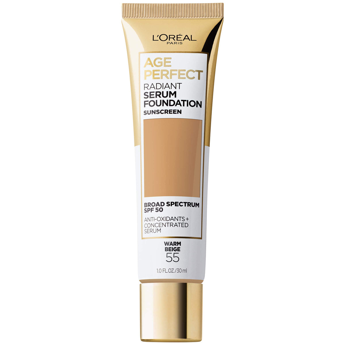 L'Oreal Paris Age Perfect Radiant Serum Foundation with SPF 50, Rose Ivory, 1 Ounce