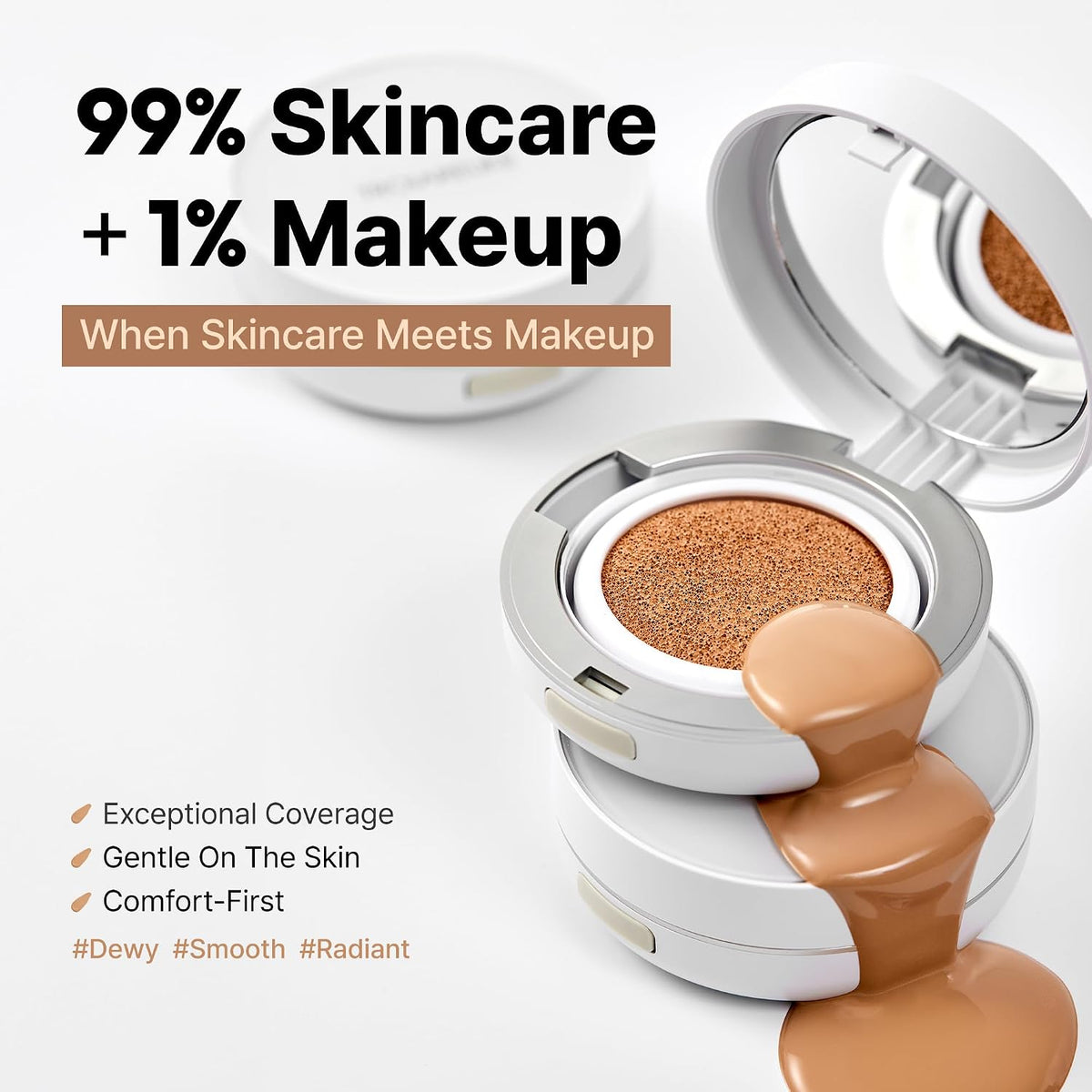TROIAREUKE A+ Cushion Foundation(Shade 23), Natural Coverage,Korean Cushion