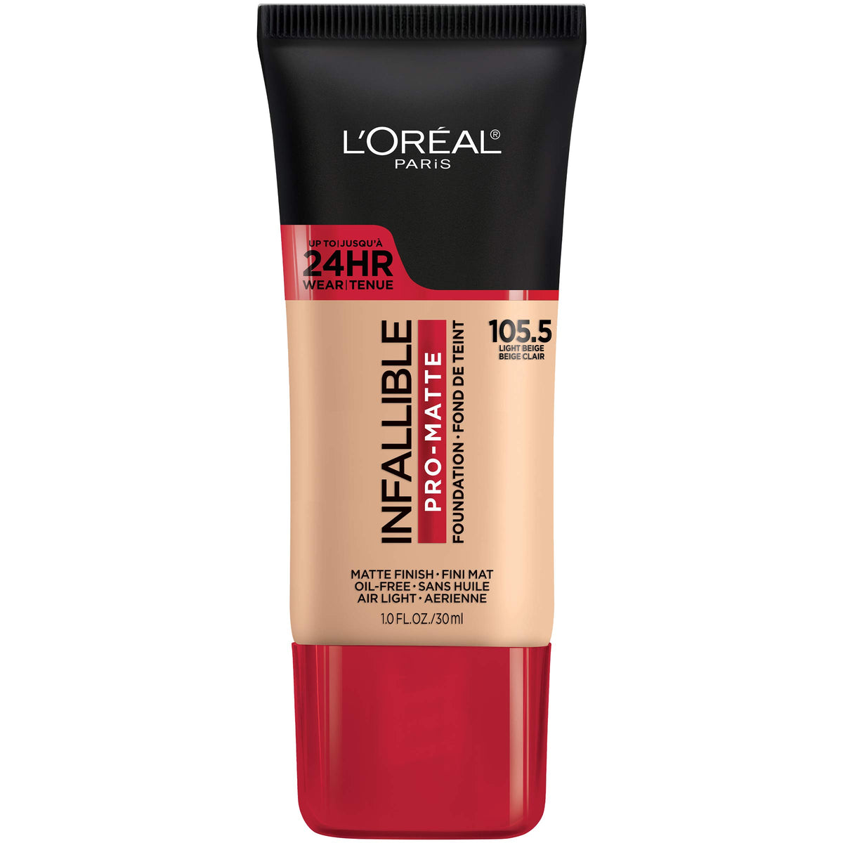 L'Oreal Paris Cosmetics Makeup Infallible Pro-Matte Liquid Longwear Foundation, Shell Beige, 1 fl oz.