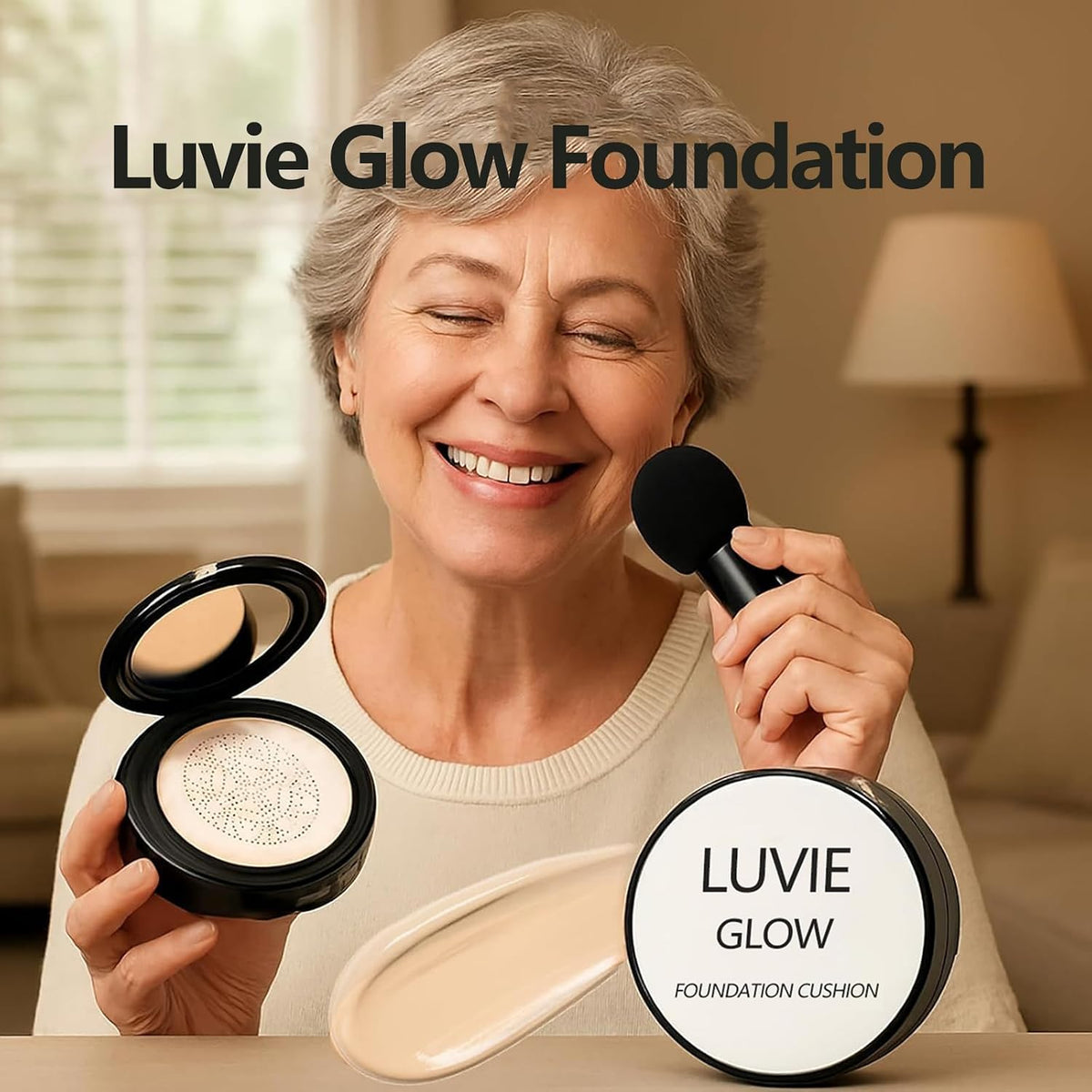 Foundation for Older Women | Warm - Perfect for Light/Medium Complexions | 2026 New Mushroom Head Air Cushion CC Cream Long-Lasting Full Coverage BB Cream | Moisturizing Even Skin for Mature Skin