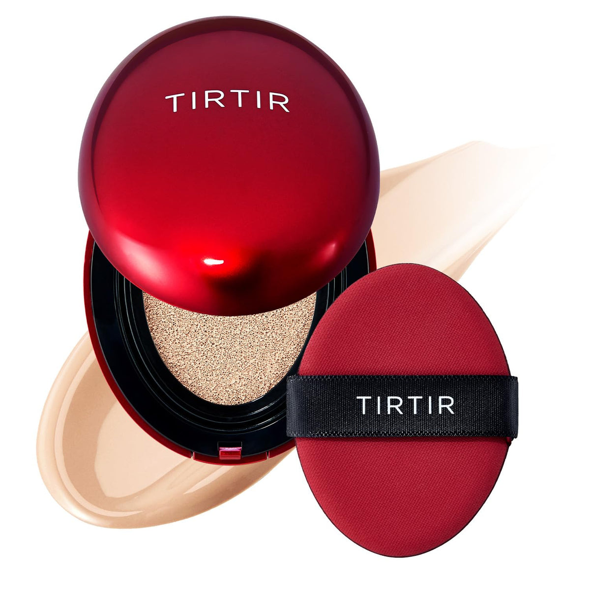 TIRTIR Mask Fit Red Cushion Foundation | Full coverage, Weightless, Skin fit, Satin Glow Finish, Korean Makeup BB Foundation, beauty, Tattoo cover up, Buildable (#22N Shell Beige, 0.63 Fl Oz)