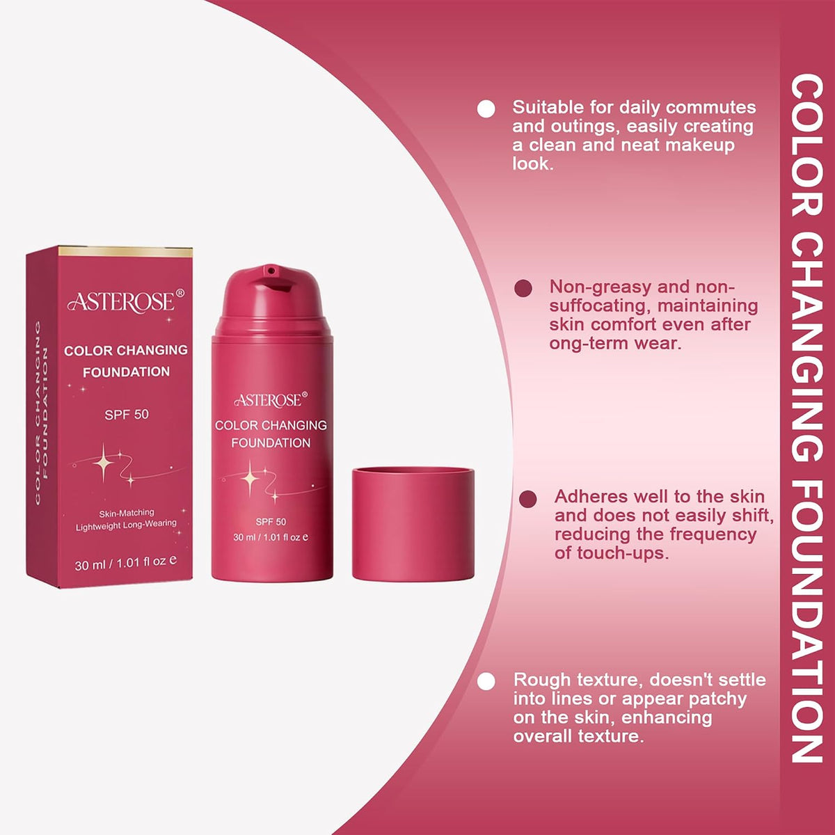 Color Changing Foundation, Skin Tone Adapting Liquid