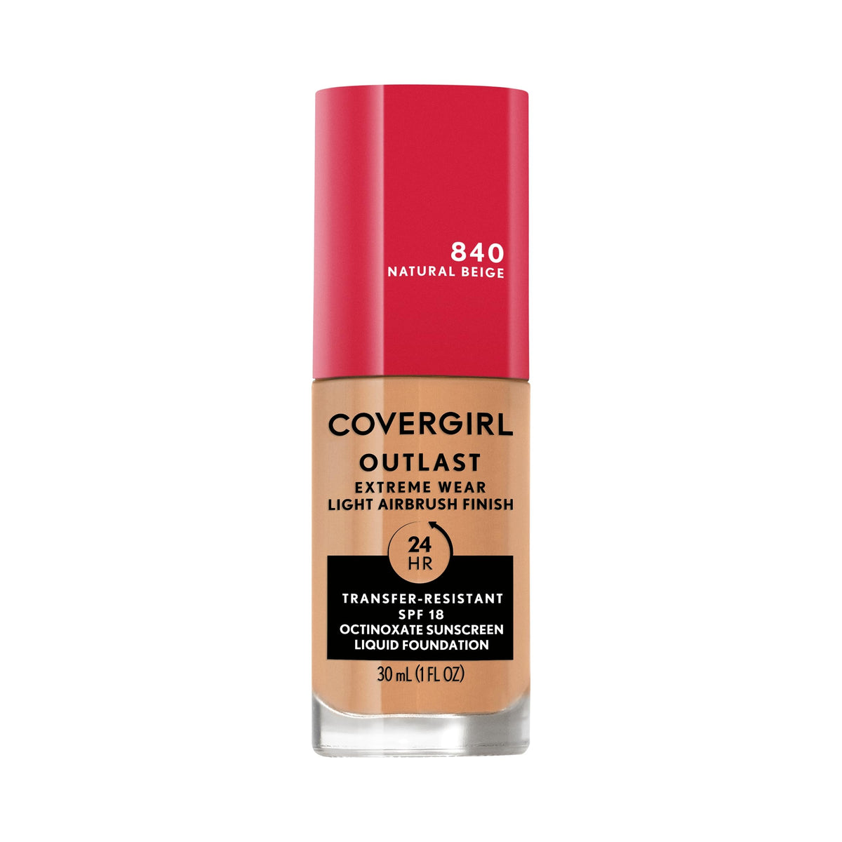 Covergirl Outlast Extreme Wear 3-in-1 Full Coverage Liquid Foundation, SPF 18 Sunscreen, Ivory, 1 Fl. Oz.