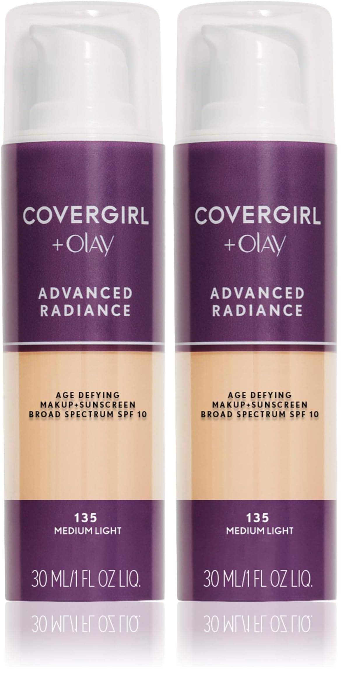 COVERGIRL Advanced Radiance Age-Defying Liquid Foundation Makeup | Anti-Aging, Age-Defying Formula, Buildable Coverage (Packaging May Vary) | 110 Classic Ivory | 1 fl oz (Pack of 1)