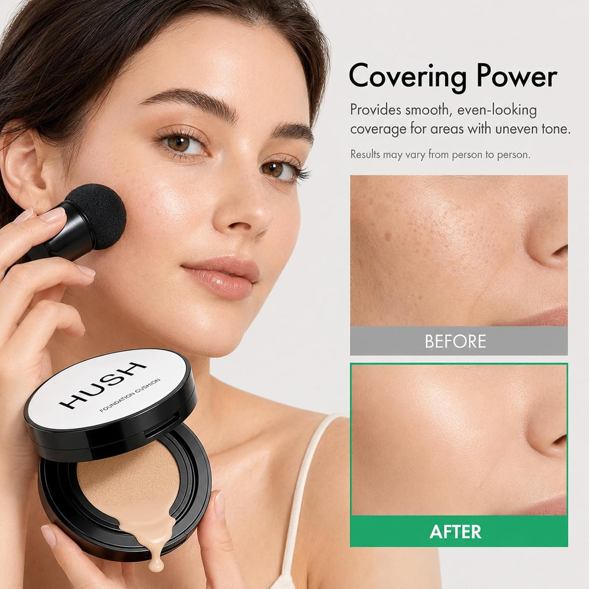 Perfect Cushion Foundation No.23 Natural Beige for Light with Neutral Skin Tone，Cosmetic Glow Foundation，Air Cushion CC Cream - Easy Application for All Skin Types
