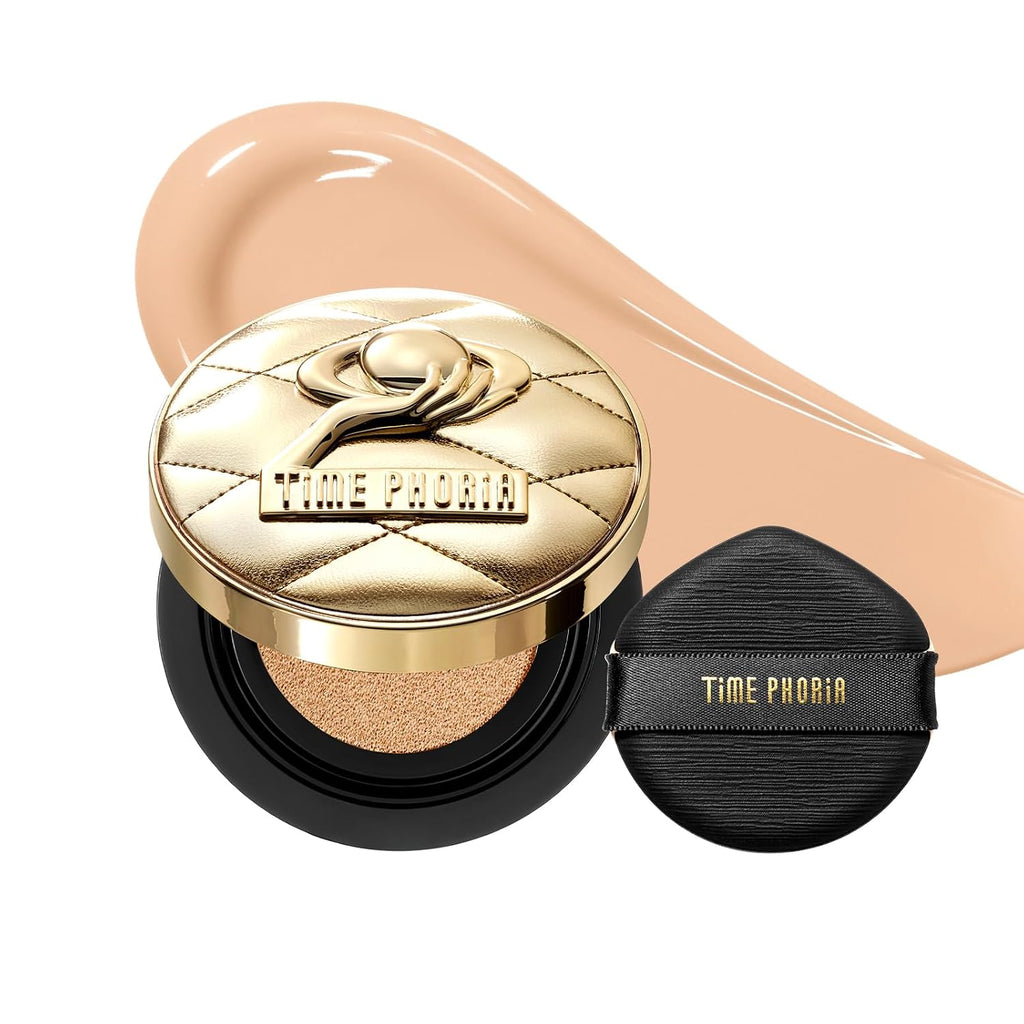 Timeless Utopia Glow Cushion Foundation 02 Birch - Radiant Glow Finish, Medium to High Coverage, Hydrating Peptide Complex, Lightweight Air Cushion, Long-Lasting Smooth Blurring Base Makeup