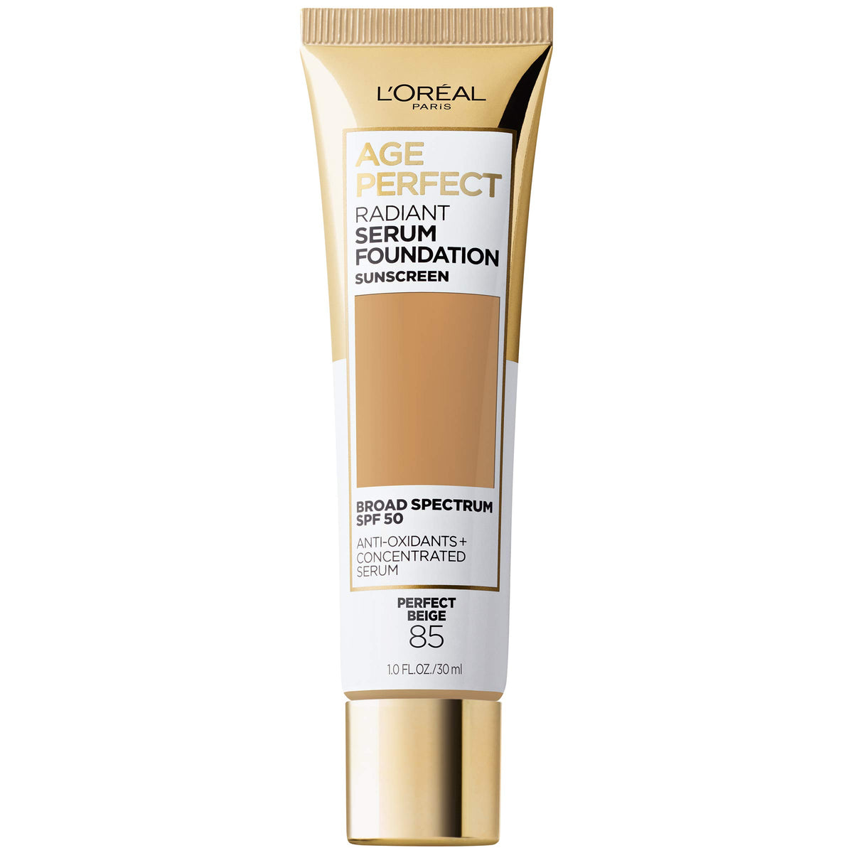 L'Oreal Paris Age Perfect Radiant Serum Foundation with SPF 50, Rose Ivory, 1 Ounce