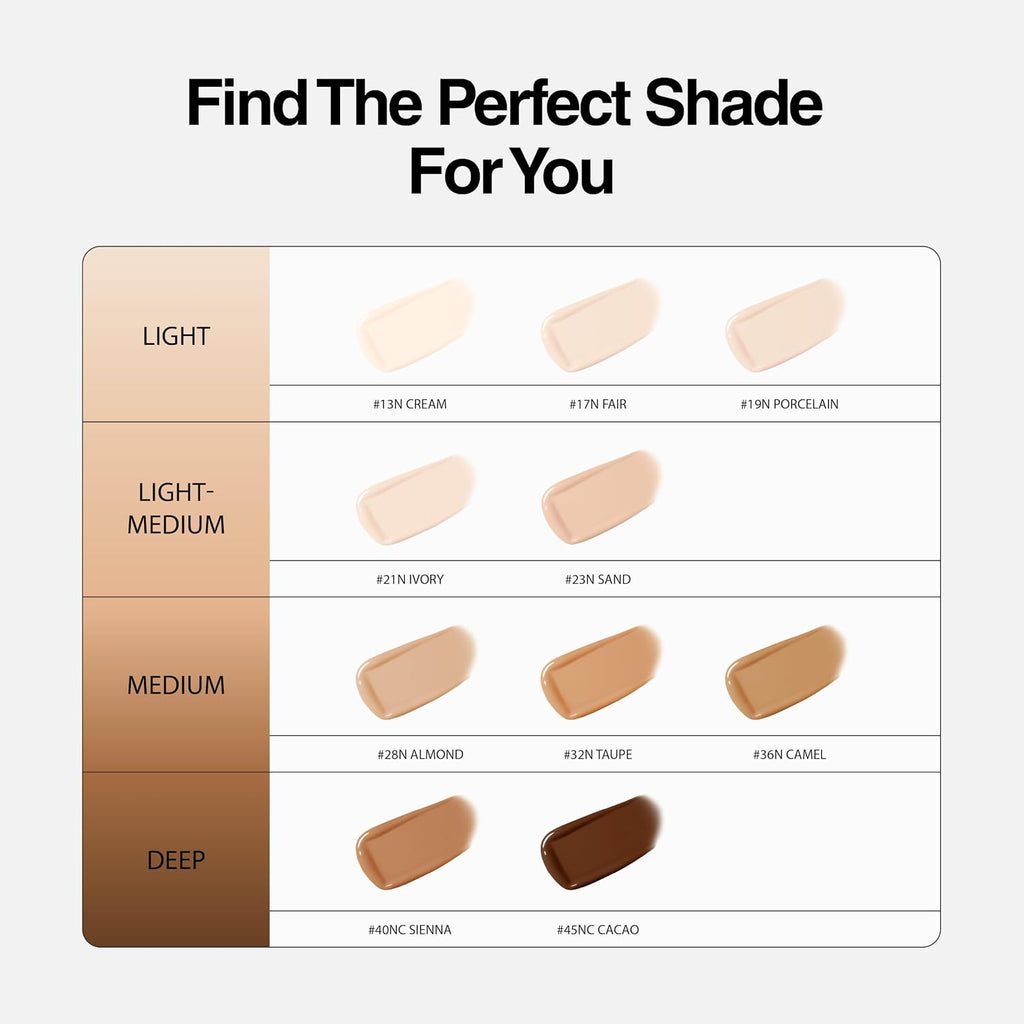 VIDIVICI Black Perfection Cover Fit Cushion | Flawless Slim Coverage Cushion Foundation, Korean Makeup, Sweat-Resistant, Semi-Matte Finish, Long-Lasting, Bulidable, 0.45 Oz. (No. 19N Porcelain)