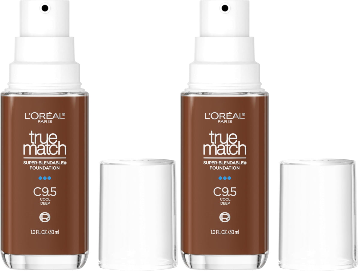 L'Oreal Paris True Match Super-Blendable Foundation, Medium Coverage Liquid Foundation Makeup, N3, Light Medium, 1 Fl Oz