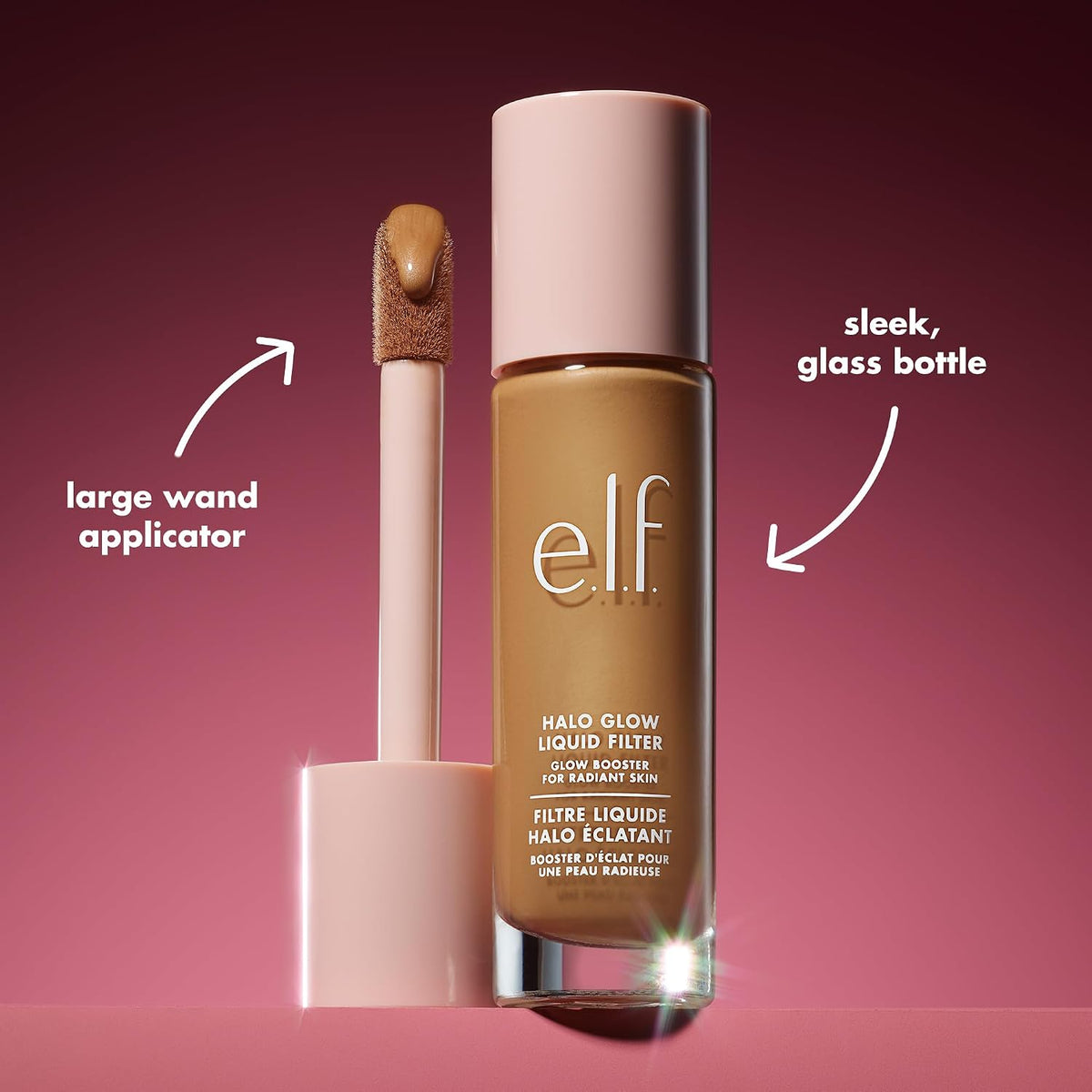 e.l.f. Halo Glow Liquid Filter, Hydrating Complexion Boost, 2 Fair/Light