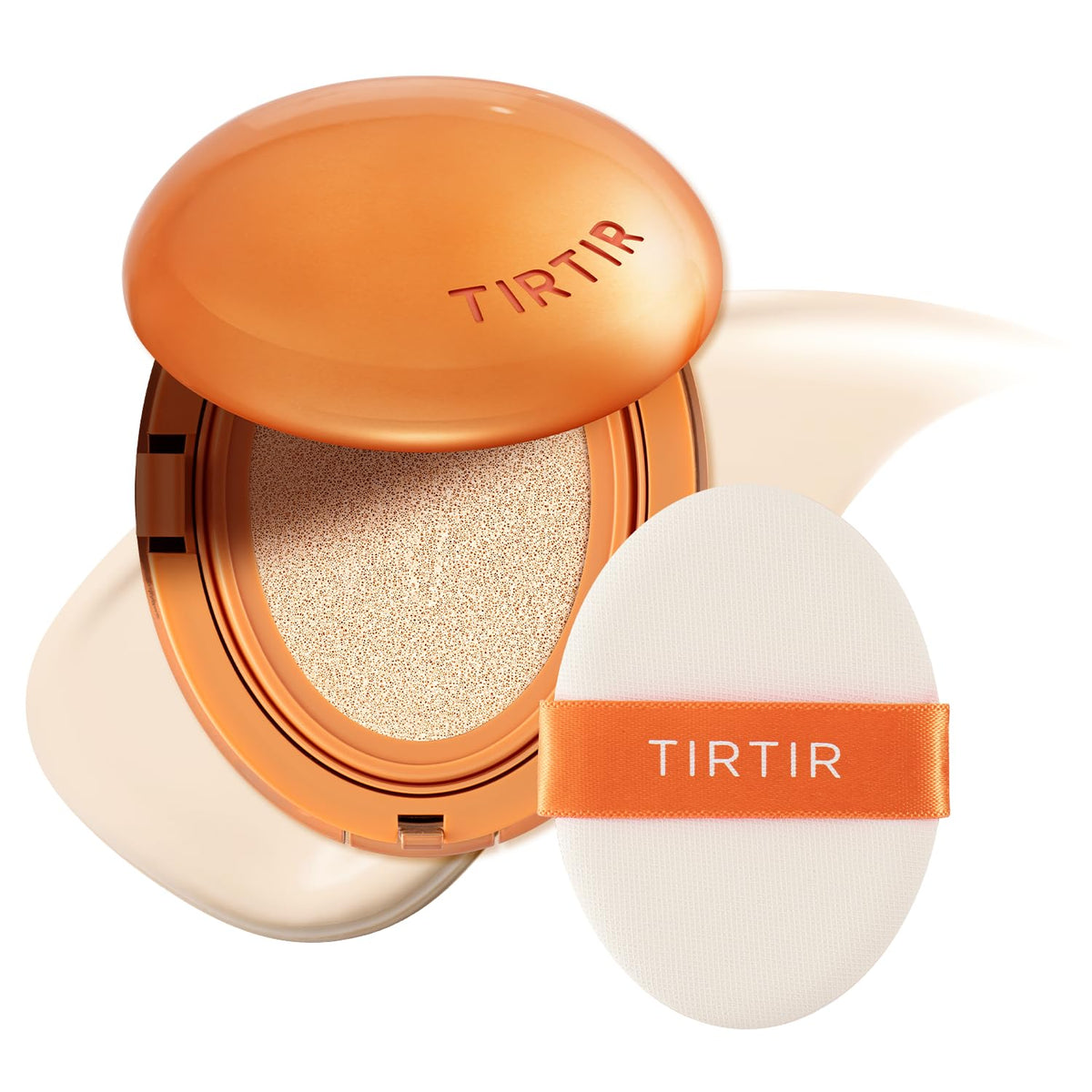 TIRTIR Mask Fit Ai Filter Cushion Foundation | AI-Like Semi-Matte Finish - Up to 72-Hour Medium to Full Coverage Korean BB Cushion Make up Beauty, #21N Ivory, 0.63 Fl Oz
