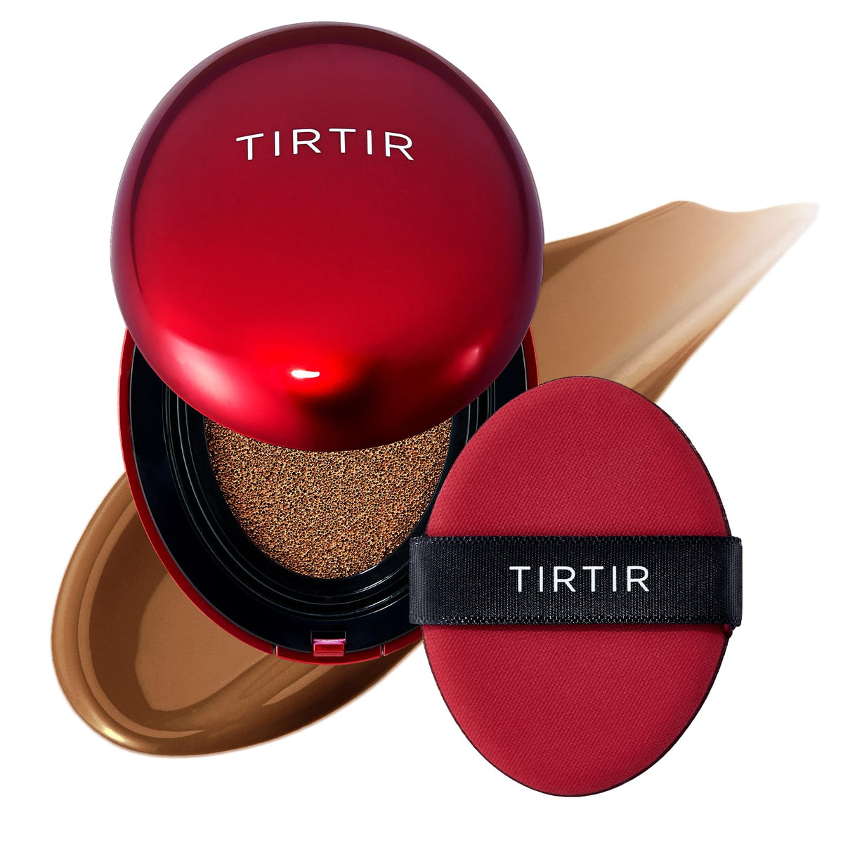 TIRTIR Mask Fit Red Cushion Foundation | Full coverage, Weightless, Skin fit, Satin Glow Finish, Korean Makeup BB Foundation, beauty, Tattoo cover up, Buildable (#21N Ivory, 0.63 Fl Oz)