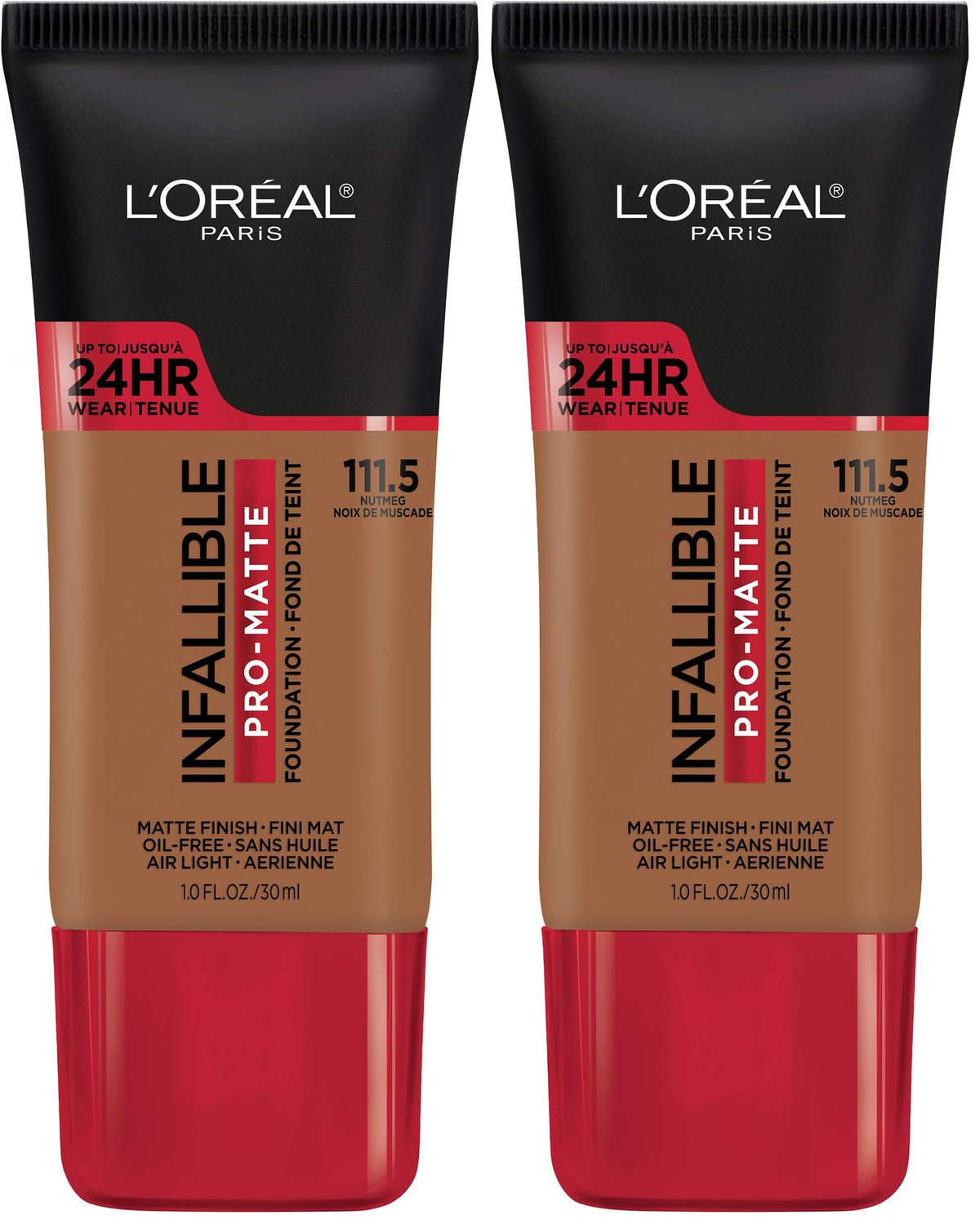 L'Oreal Paris Cosmetics Makeup Infallible Pro-Matte Liquid Longwear Foundation, Shell Beige, 1 fl oz.