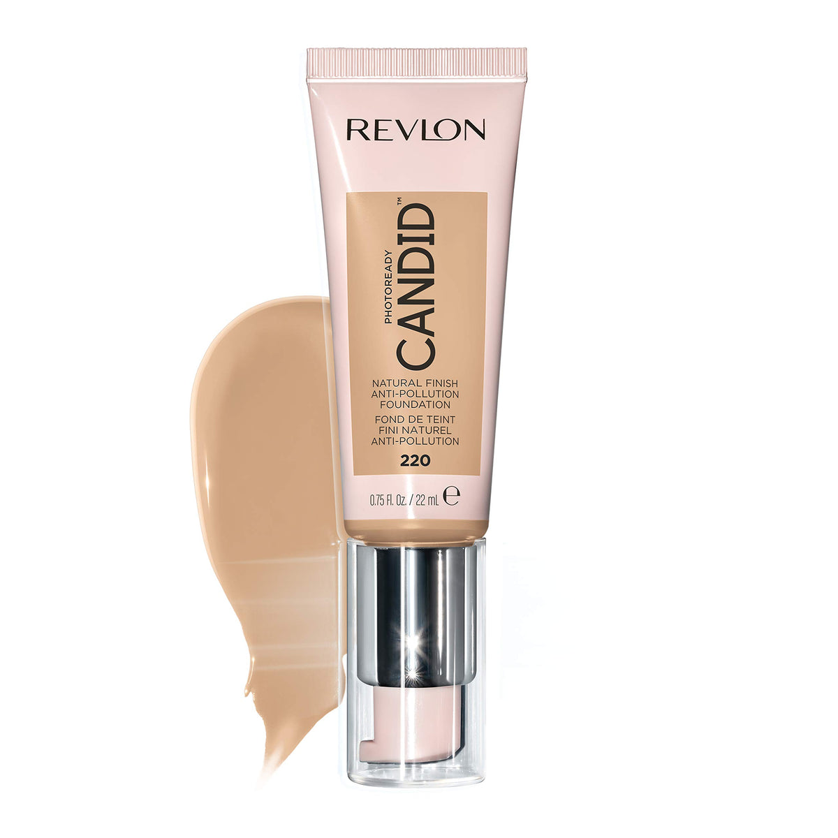 Revlon Liquid Foundation, Photo Ready Candid Face Makeup for Sensitive and Dry Skin, Longwear Sheer-Medium Coverage with Natural Glow Finish, 240 Natural Beige, 0.75 Oz