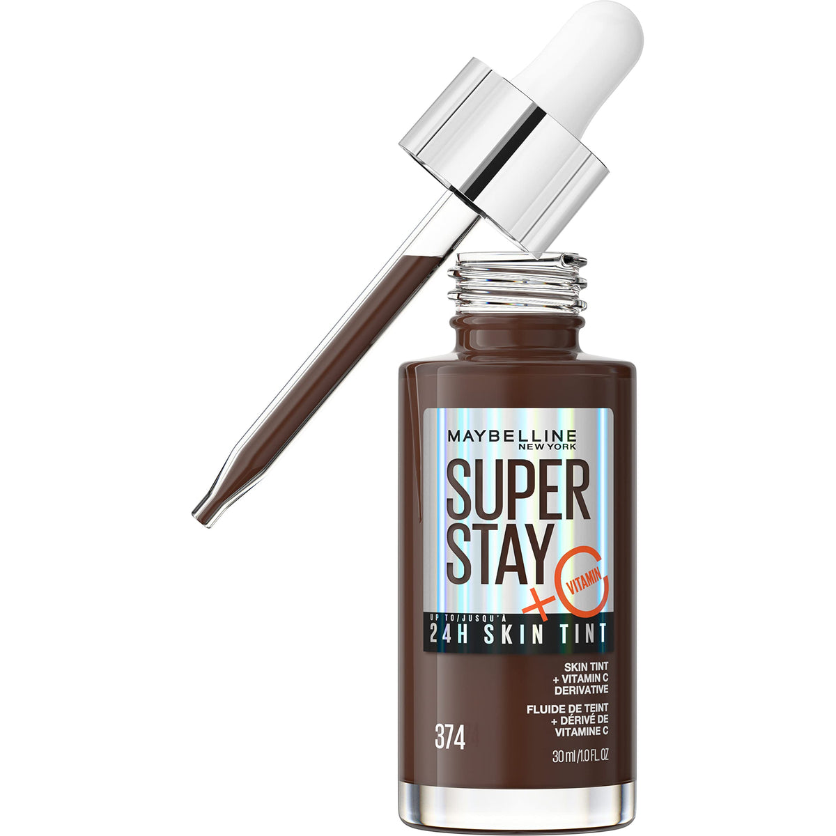 Maybelline Super Stay Up to 24HR Skin Tint, Radiant Light-to-Medium Coverage Foundation, Makeup Infused With Vitamin C, 118, 1 Count
