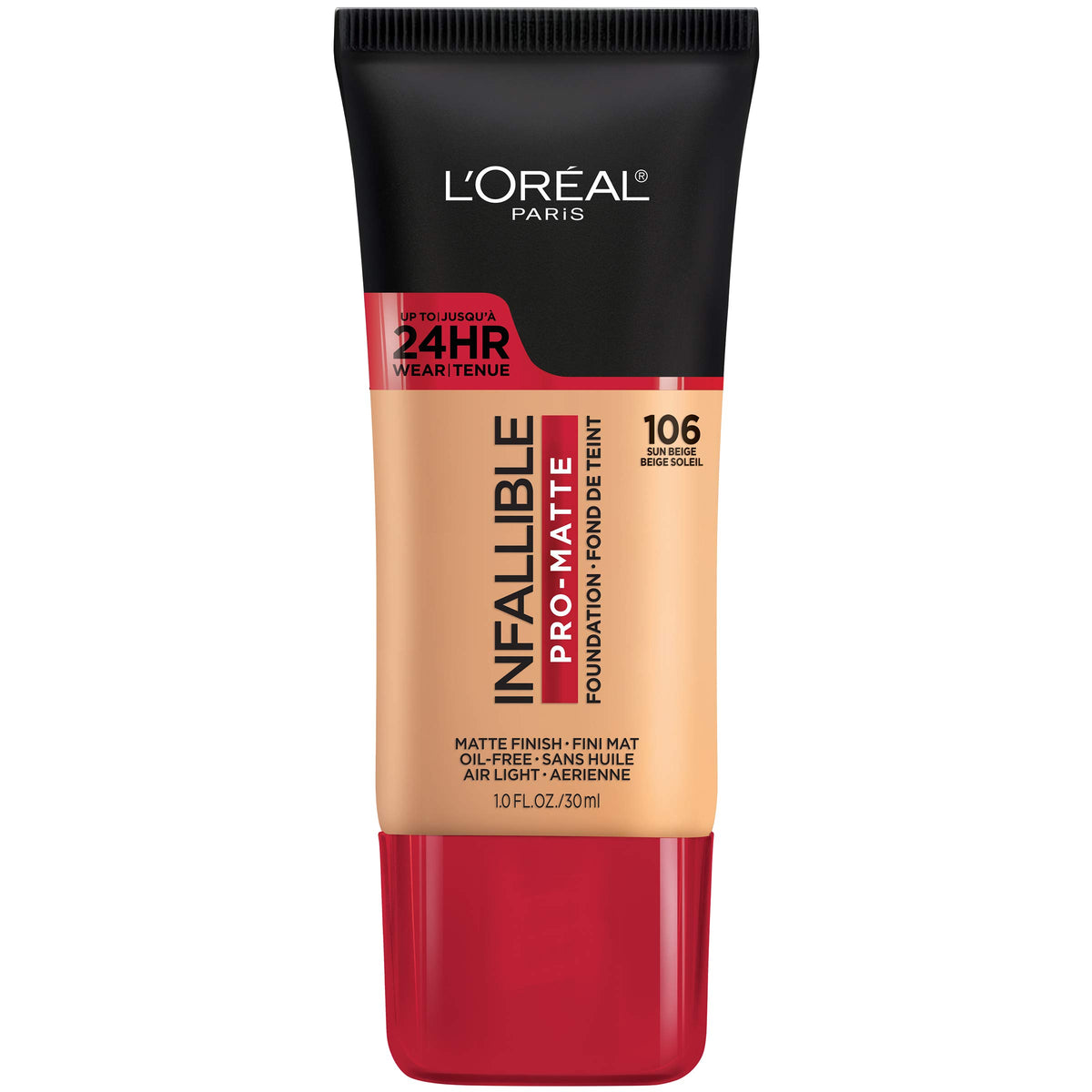 L'Oreal Paris Cosmetics Makeup Infallible Pro-Matte Liquid Longwear Foundation, Shell Beige, 1 fl oz.