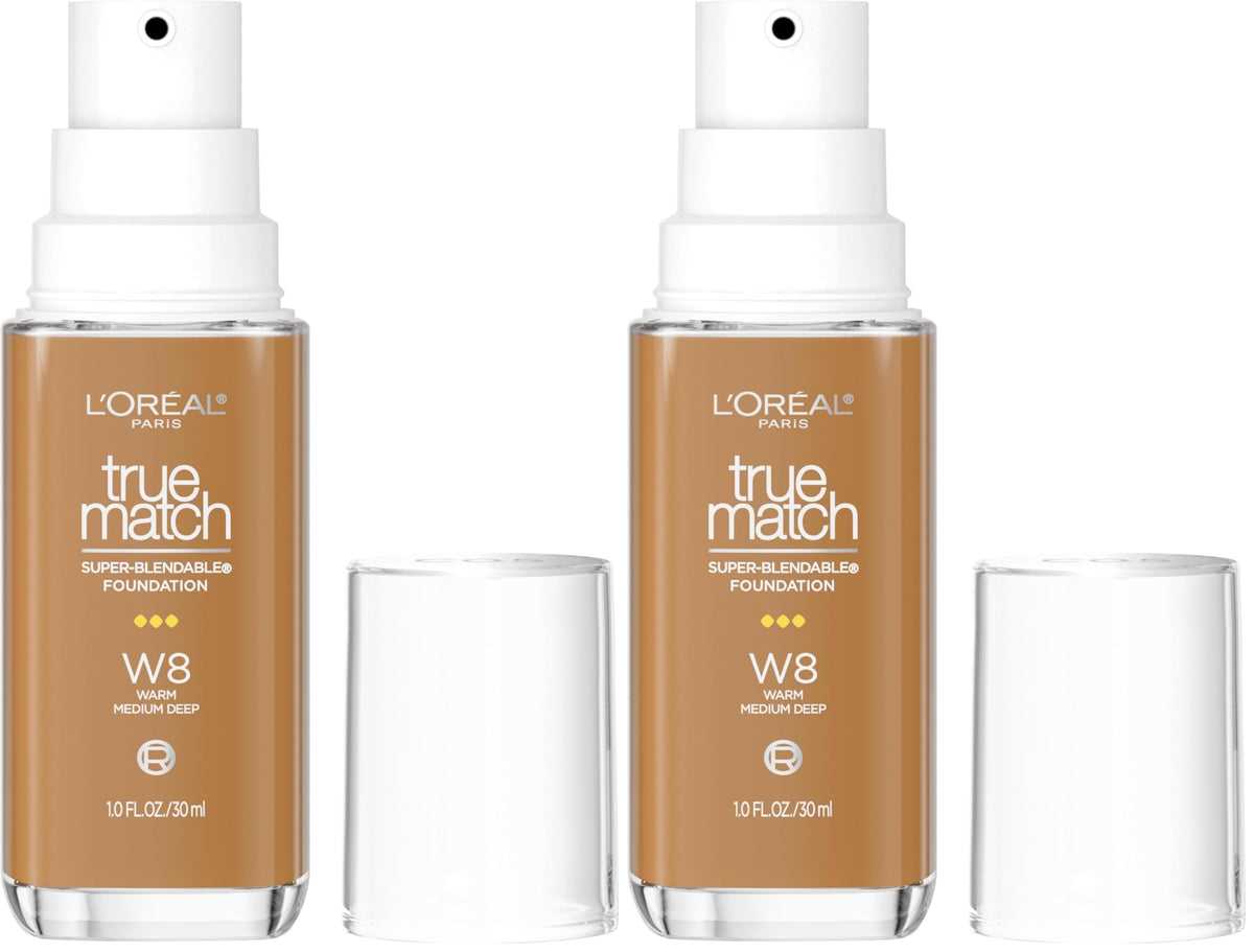 L'Oreal Paris True Match Super-Blendable Foundation, Medium Coverage Liquid Foundation Makeup, N3, Light Medium, 1 Fl Oz