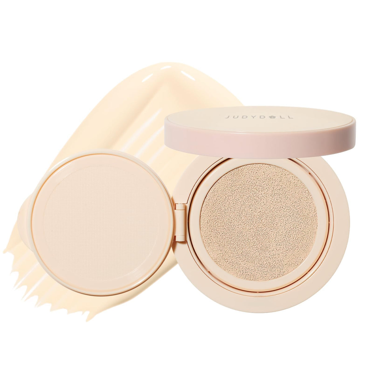 JUDYDILL Moisturizing Cushion Foundation- Hydrating with 80% Essence, Natural & Flawless Coverage, Dewy Finish, Concealing Power, Non-drying, Easy Application for Fair Skin Types (N10 Cool Fair Skin)