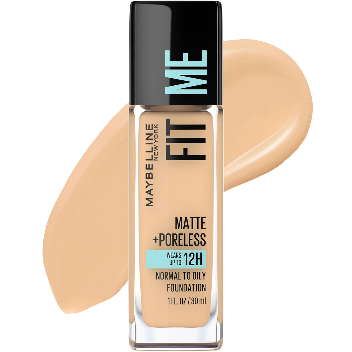 Maybelline Fit Me Matte + Poreless Liquid Oil-Free Foundation Makeup, Natural Ivory, 1 Count (Packaging May Vary)