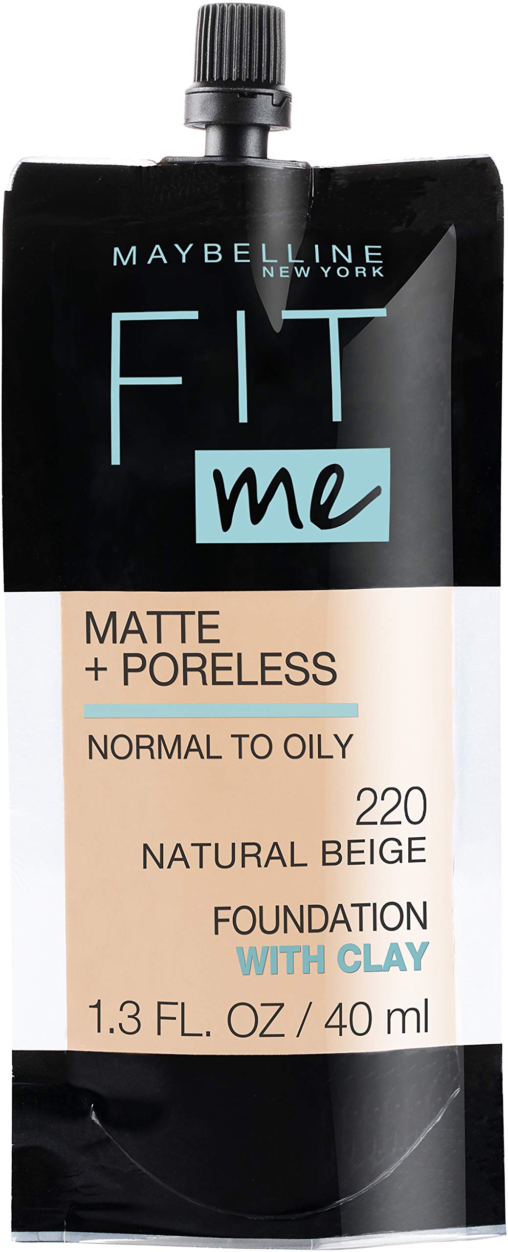 Maybelline Fit Me Matte + Poreless Liquid Oil-Free Foundation Makeup, Coconut, 1 Count (Packaging May Vary)