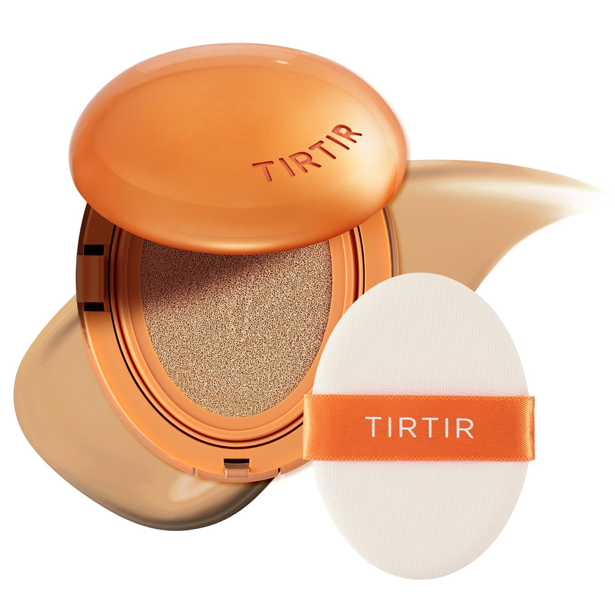 TIRTIR Mask Fit Ai Filter Cushion Foundation | AI-Like Semi-Matte Finish - Up to 72-Hour Medium to Full Coverage Korean BB Cushion Make up Beauty, #21N Ivory, 0.63 Fl Oz