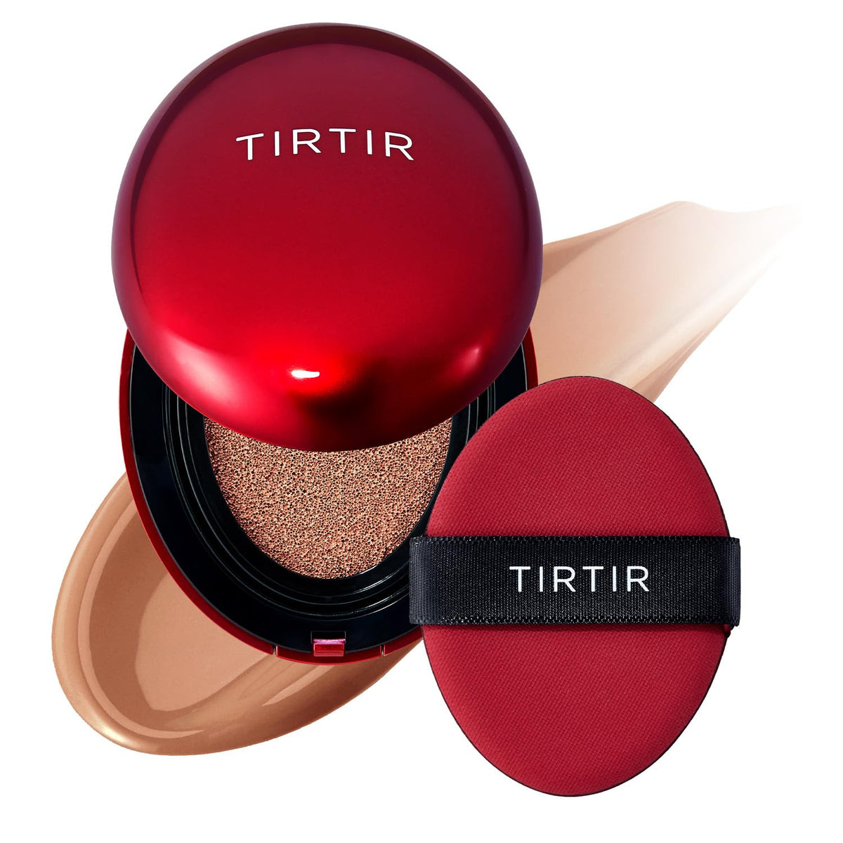 TIRTIR Mask Fit Red Cushion Foundation | Full coverage, Weightless, Skin fit, Satin Glow Finish, Korean Makeup BB Foundation, beauty, Tattoo cover up, Buildable (#21N Ivory, 0.63 Fl Oz)