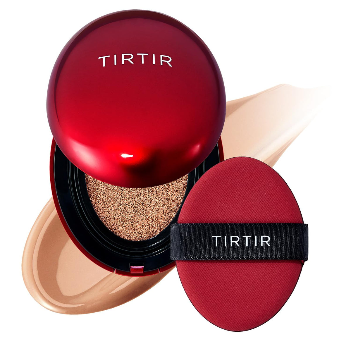 TIRTIR Mask Fit Red Cushion Foundation | Full coverage, Weightless, Skin fit, Satin Glow Finish, Korean Makeup BB Foundation, beauty, Tattoo cover up, Buildable (#22N Shell Beige, 0.63 Fl Oz)